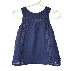 NWT Nautica Baby Girls Navy Nautical Sailor Dress Size 6/9 M